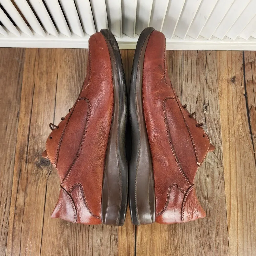 Lion Italian Leather Shoes Mens Size 9 EU 42 Brown Casual Lace Up Dress Oxfords